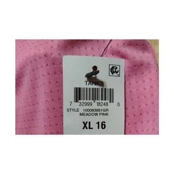 Ideology Big Girls Strappy Layered-Look Pink Zebra Print Tank Top, XL / 16 - Picture 5 of 5